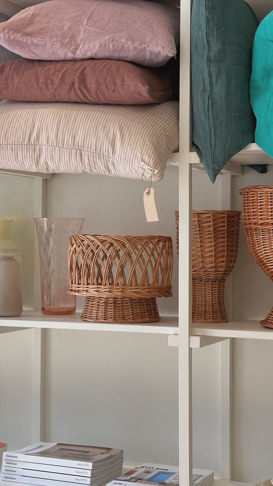 vintage vase in rattan