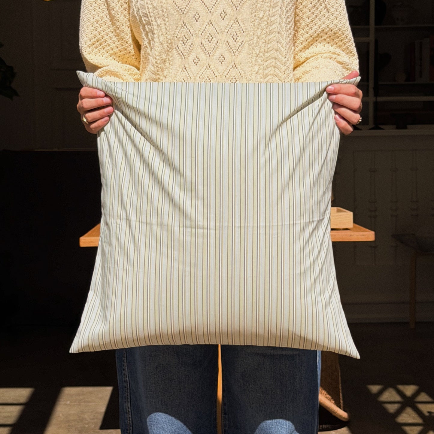 cushion cover in deadstock textile