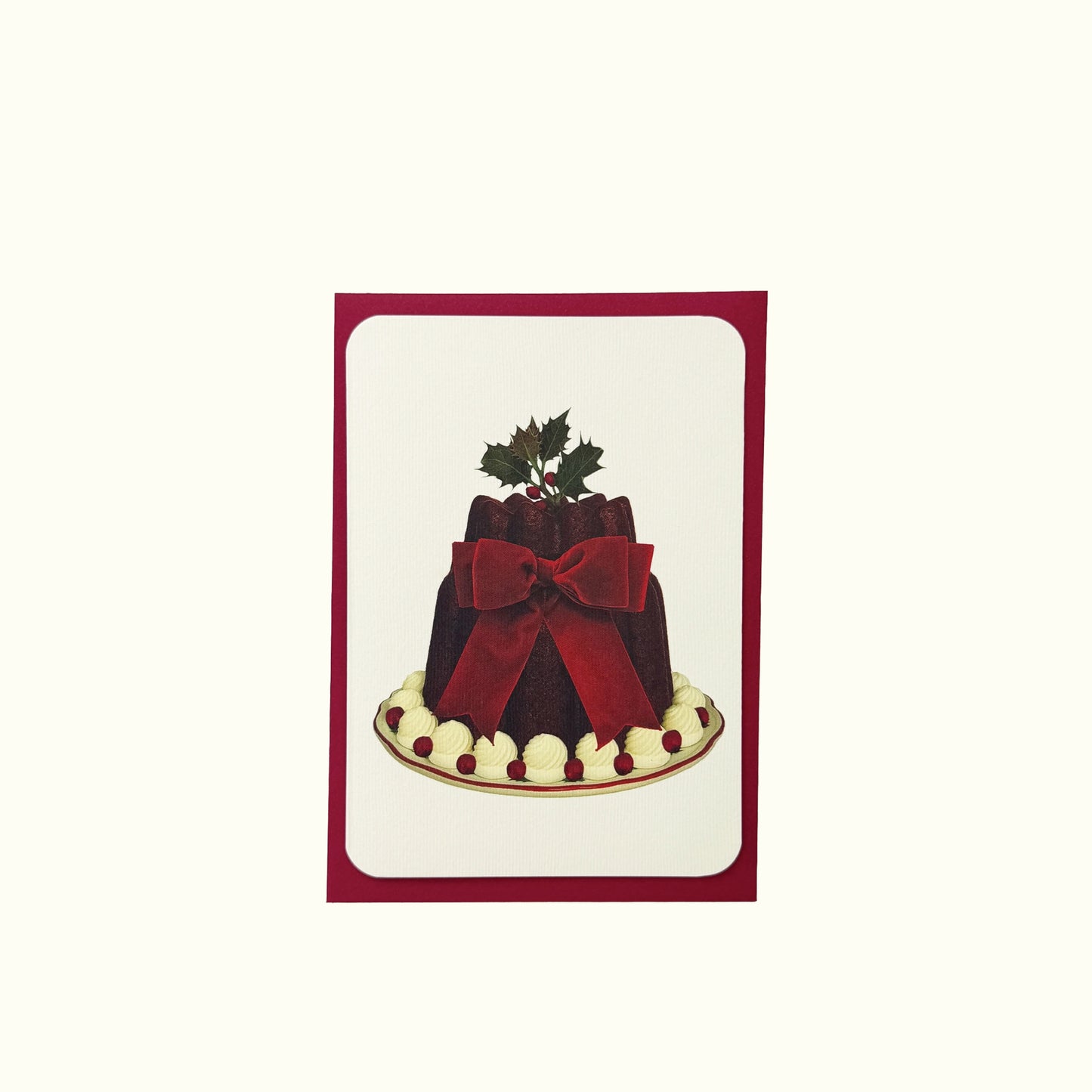 card · festive pudding