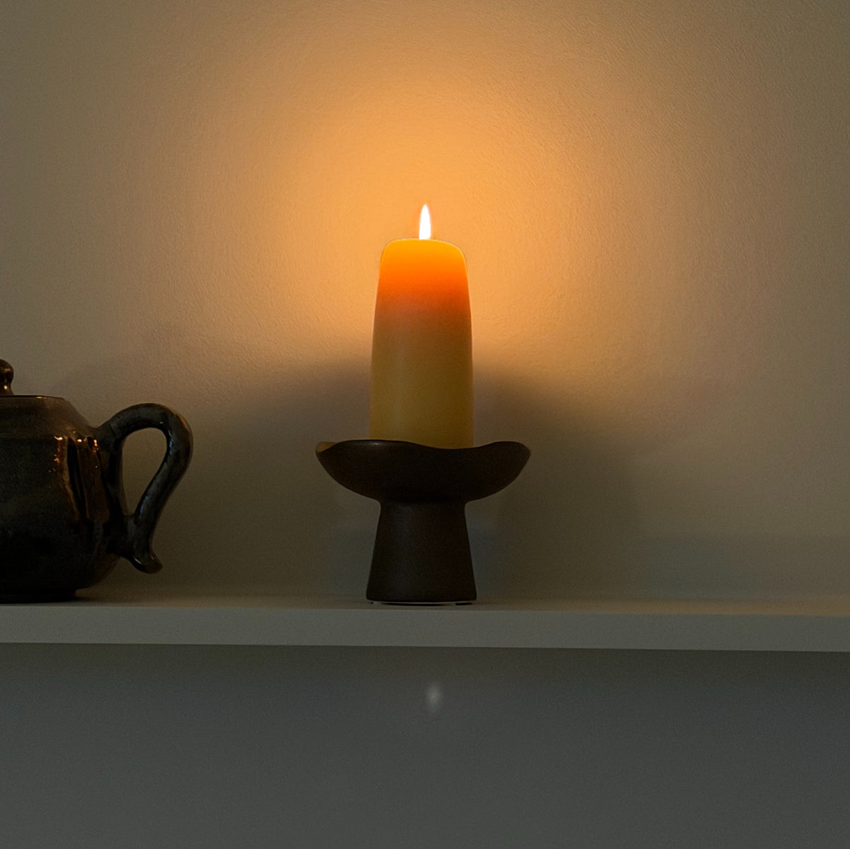 cone candle in honey