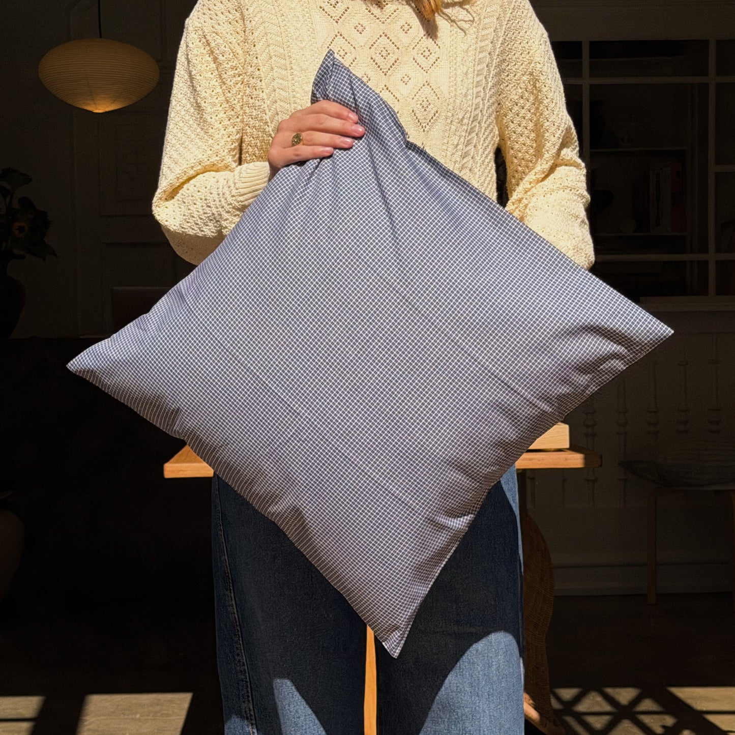 cushion cover in deadstock textile
