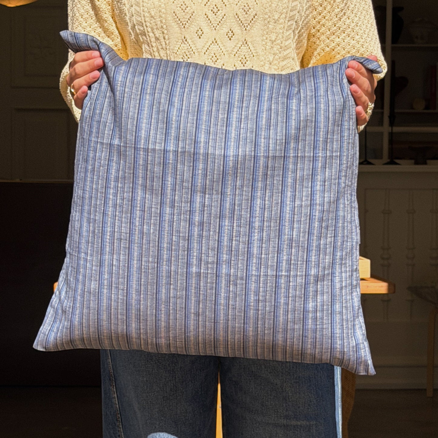 cushion cover in deadstock textile