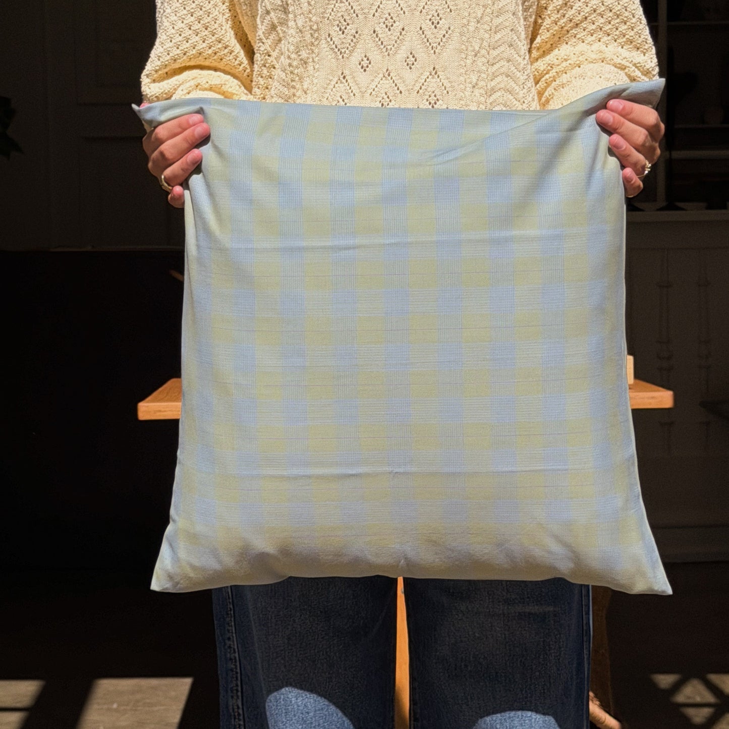 cushion cover in deadstock textile