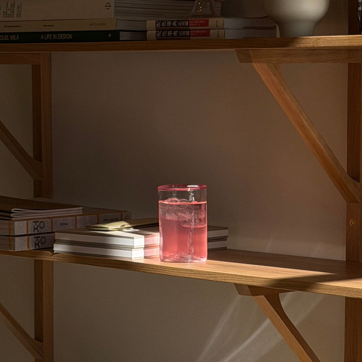 mouth blown glass in blush