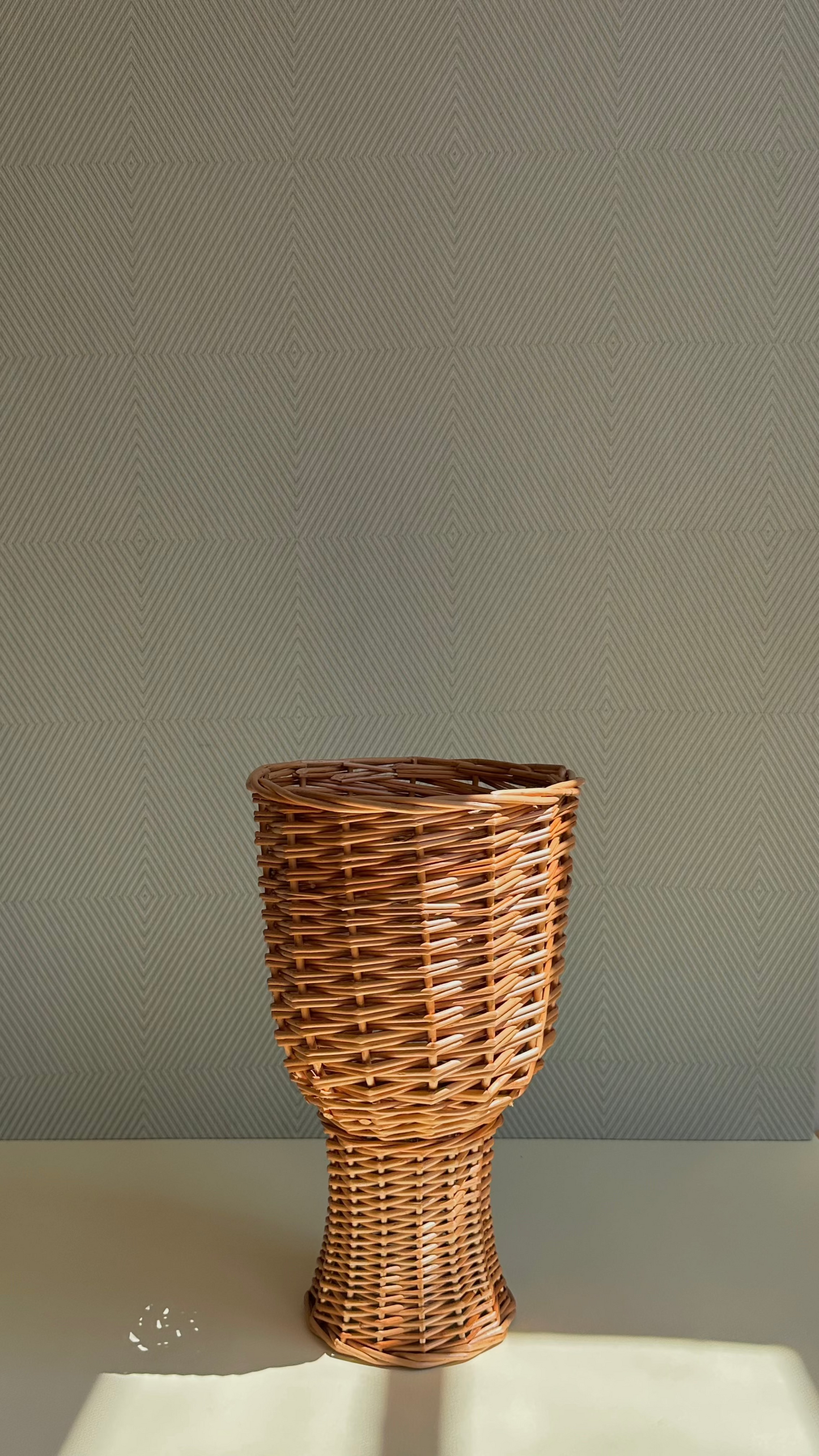 vintage vase in rattan