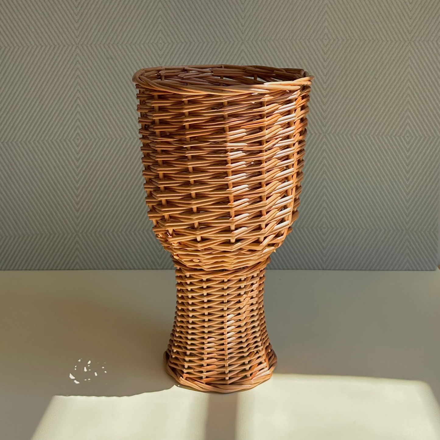 vintage vase in rattan