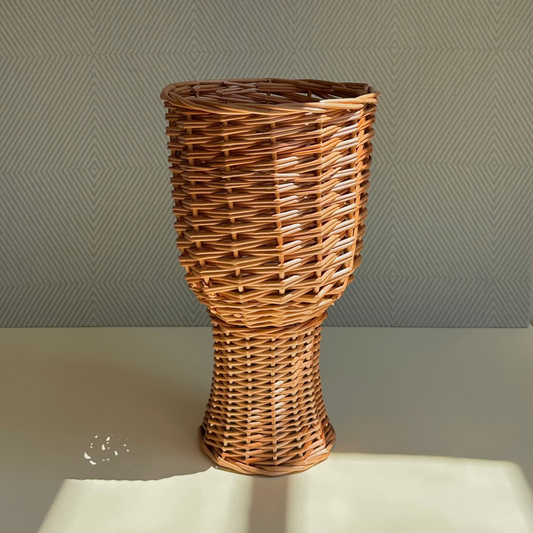 vintage vase in rattan