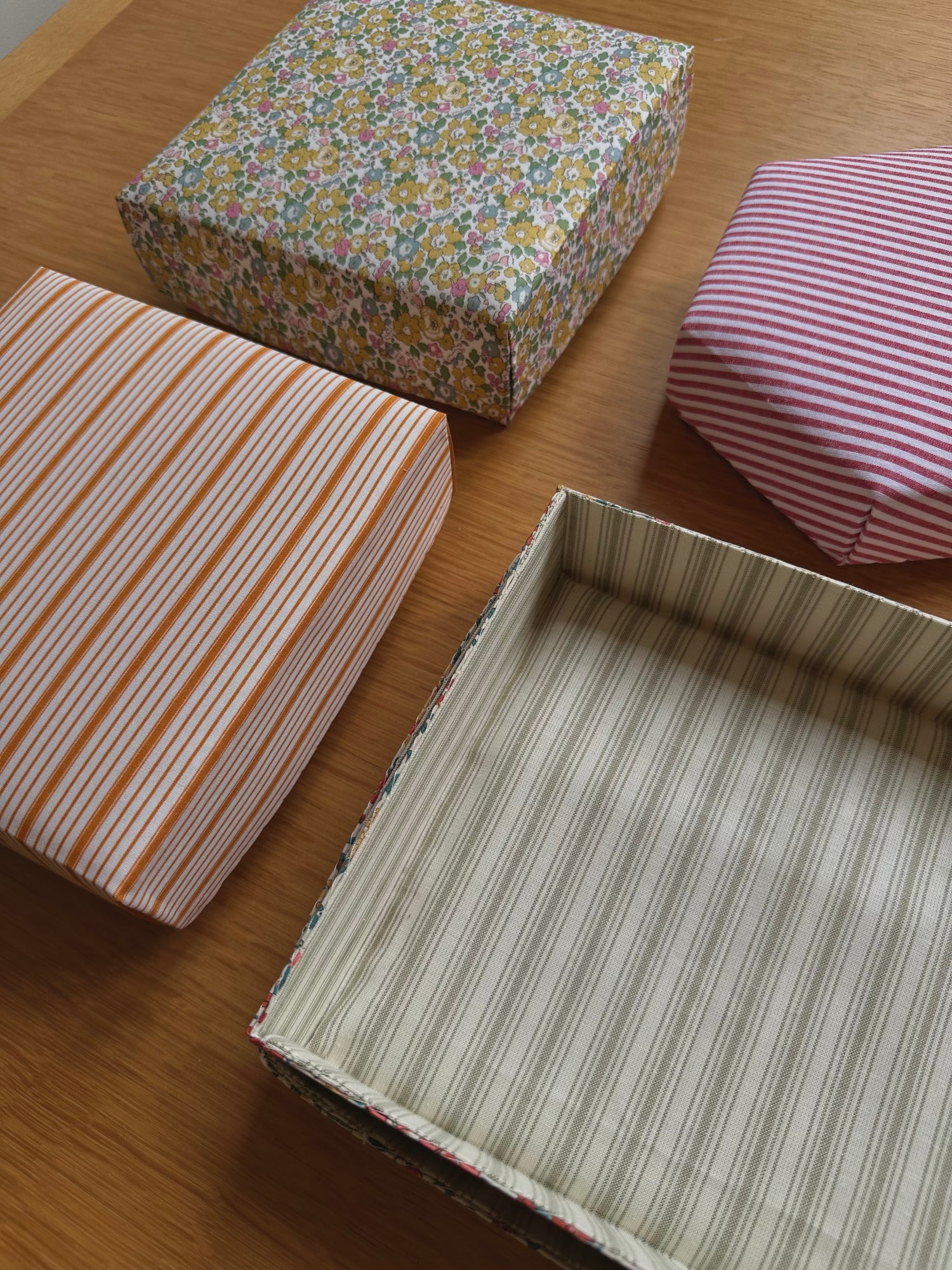 Fabric covered boxes