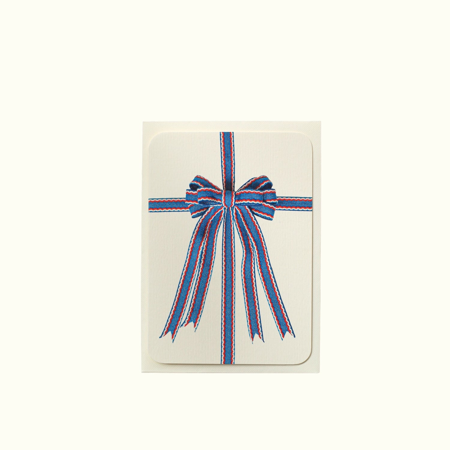 card · striped ribbon bow