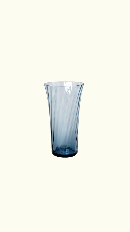 large concave vase in atlantic blue