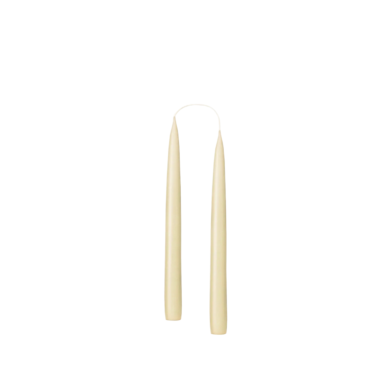 tapered candles in ivory