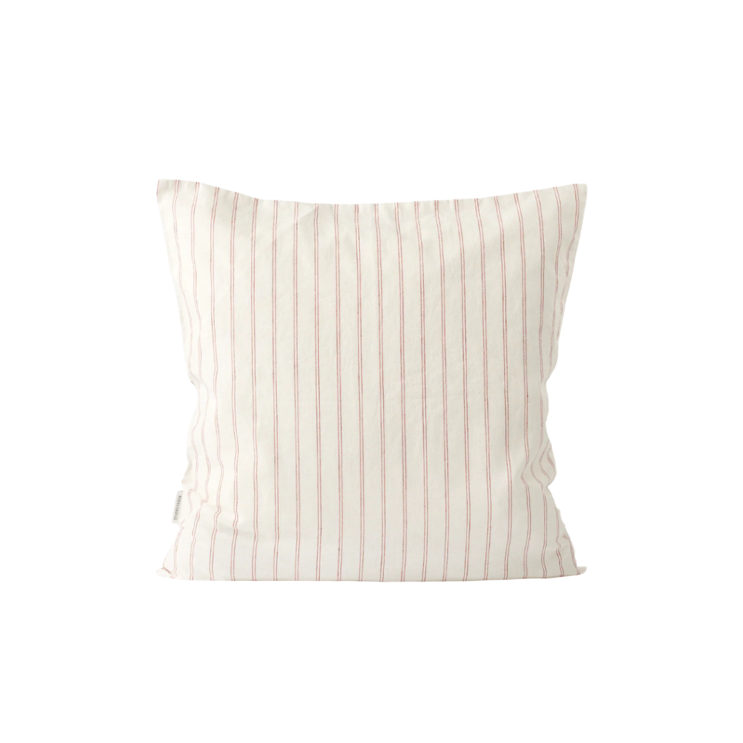 cushion cover in striped red