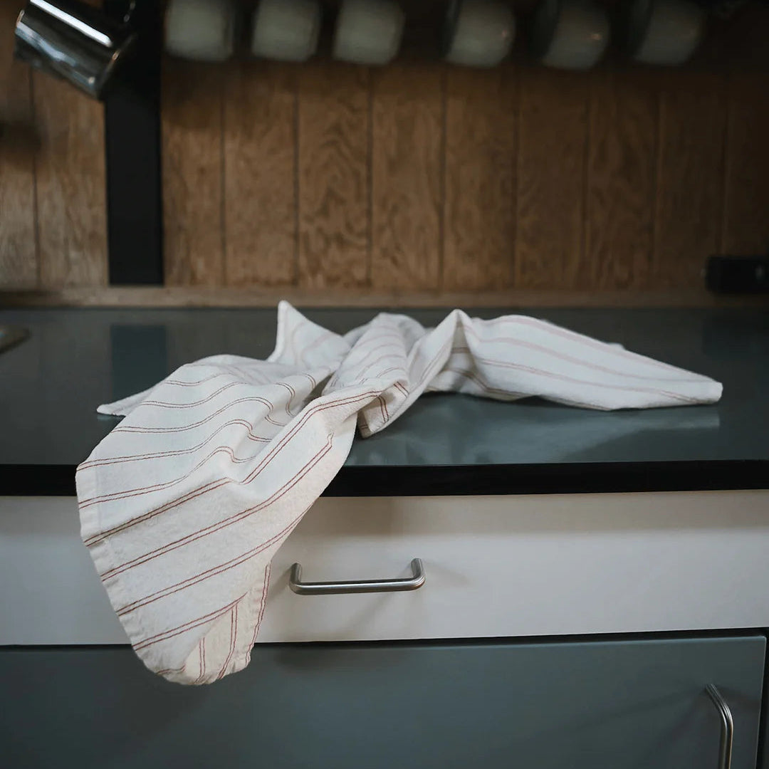 tea towels, soft red