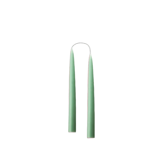 tapered candles in sage
