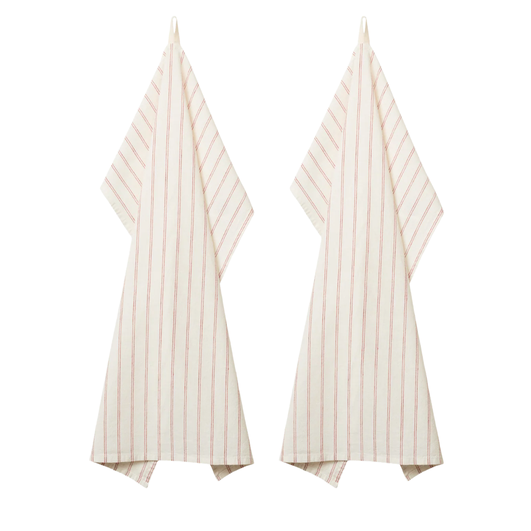 tea towels, soft red